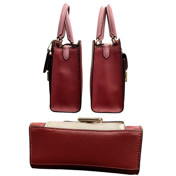 NWOT Coach Mini Pepper Crossbody in Colorblock in Red and Pink #C6994 - Picture 4 of 5